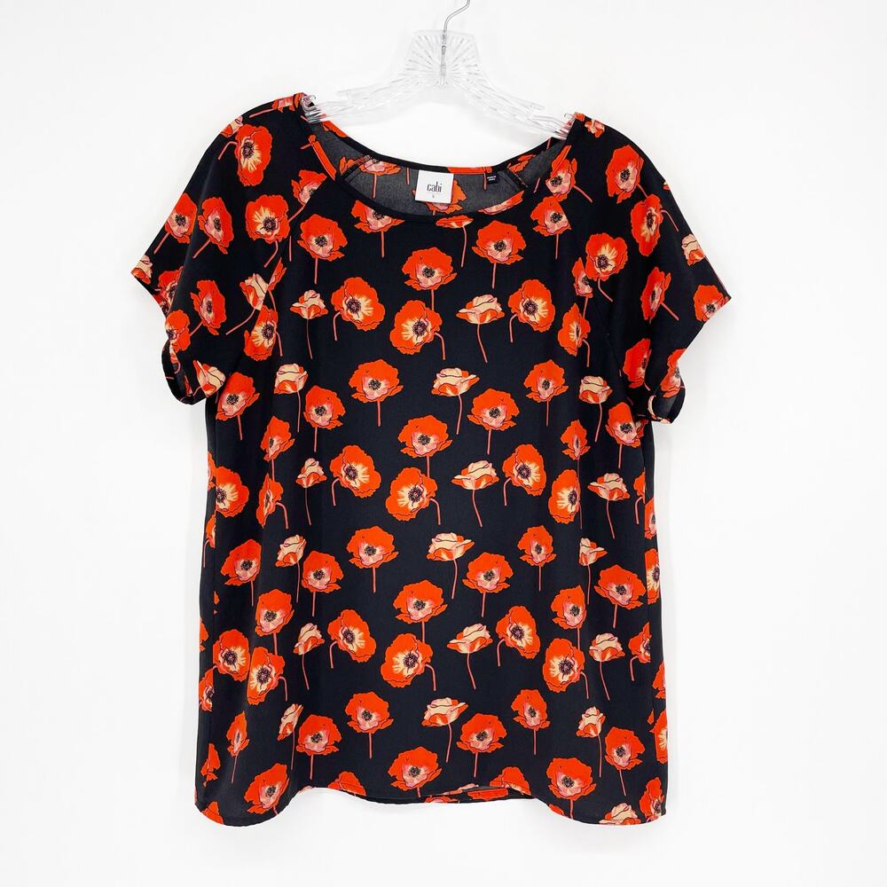 Cabi Style #3251 Flanders Floral Split-Back Top Size Small
